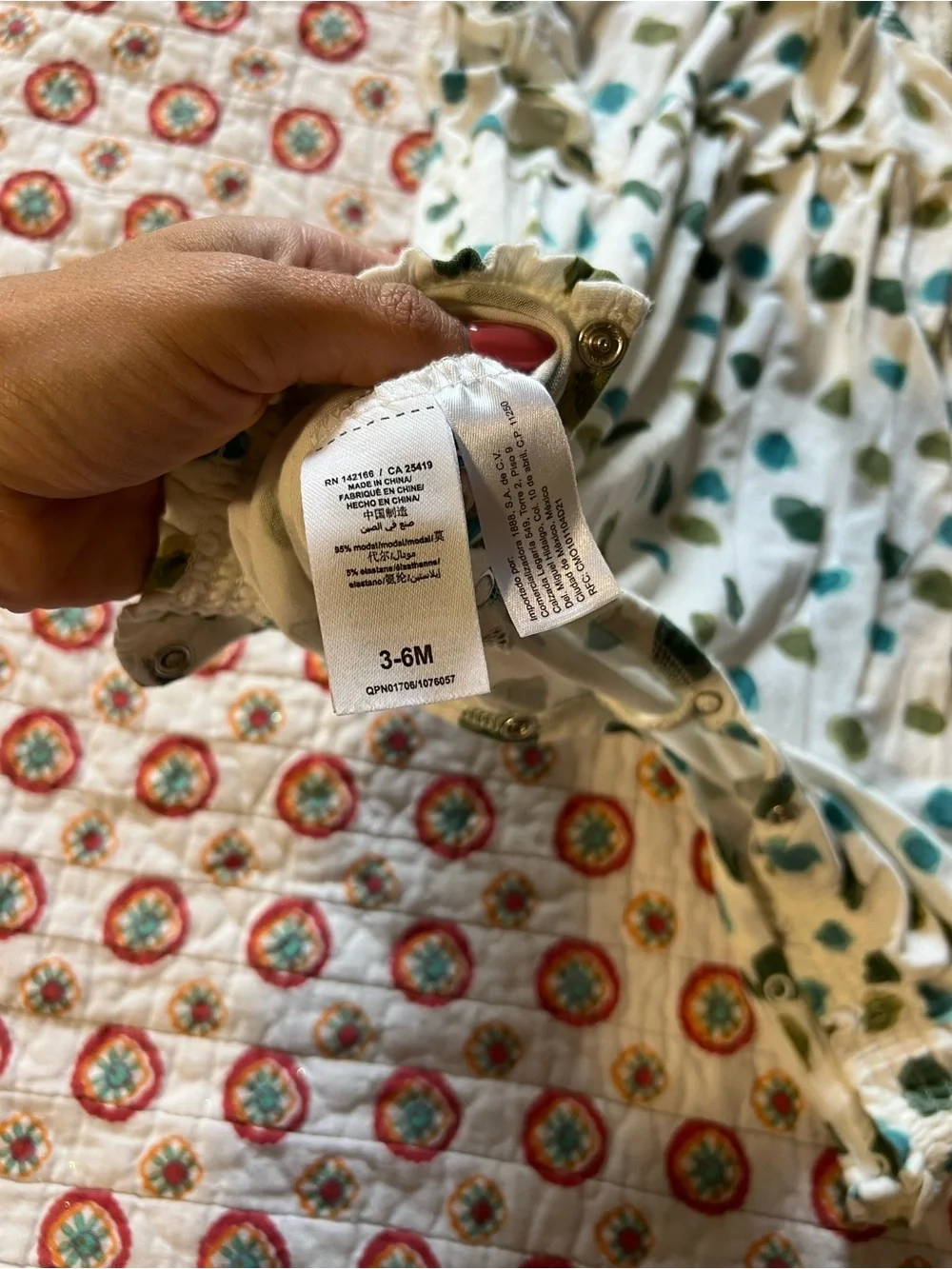 Peek Bamboo Baby Romper size 3-6 months